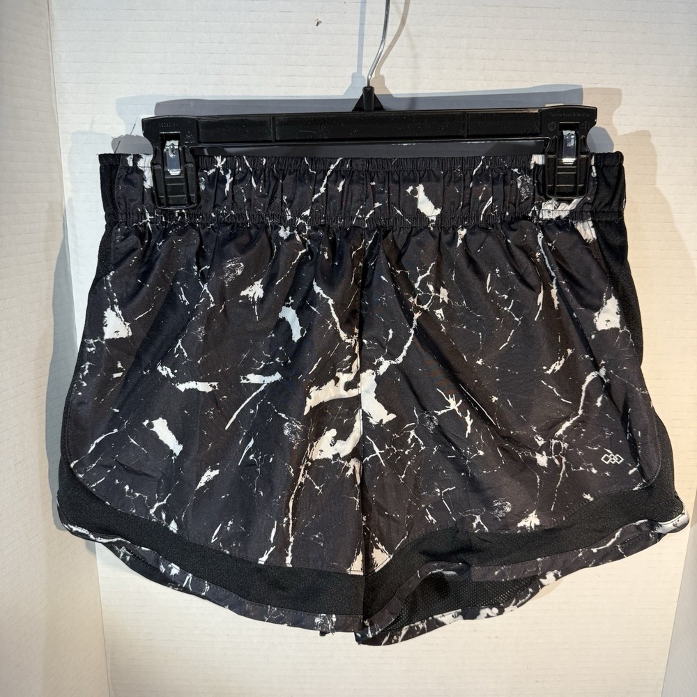 Legend Women's Lined Running Shorts Size M Gym Athletic Activewear Black White